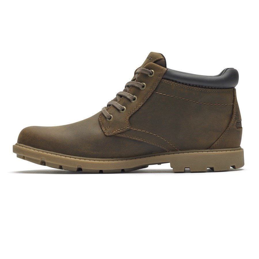 Rockport Boots Philippines Outlets Rugged Bucks Waterproof Mens Dark Brown