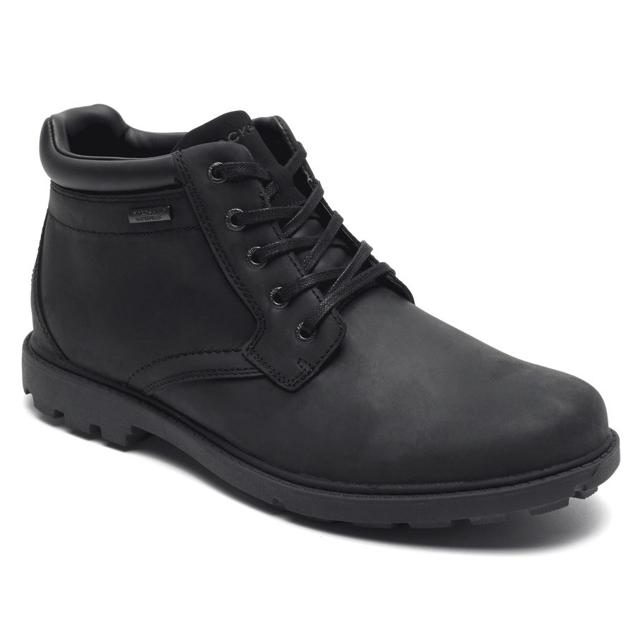 Rockport Boots Cheap Storm Surge Plain Toe Mens Black